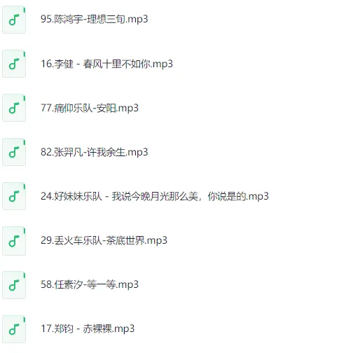 现代民谣排行榜TOP100首·精选集 [MP3]