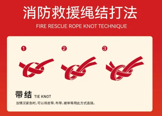 消防安全救援24种绳结打法教程,关键时刻能救命