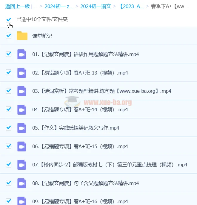 2024春季A+班初一语文培训(宋北平)系统课程