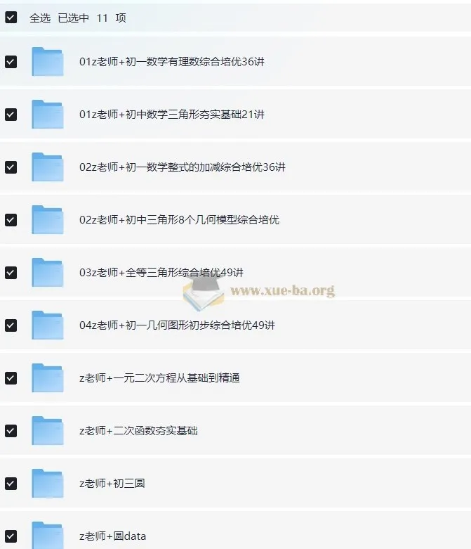 老Z讲数学:初中数学专项提升课程合集