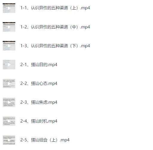 魔卡《认识异性》情感课程 视频+PDF课件