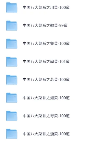 中国八大菜系视频教程（800道菜品完整版）
