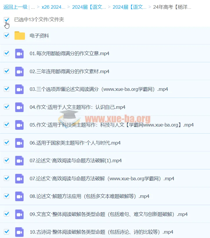 2024高考语文二轮复习：杨洋寒假班系统课程