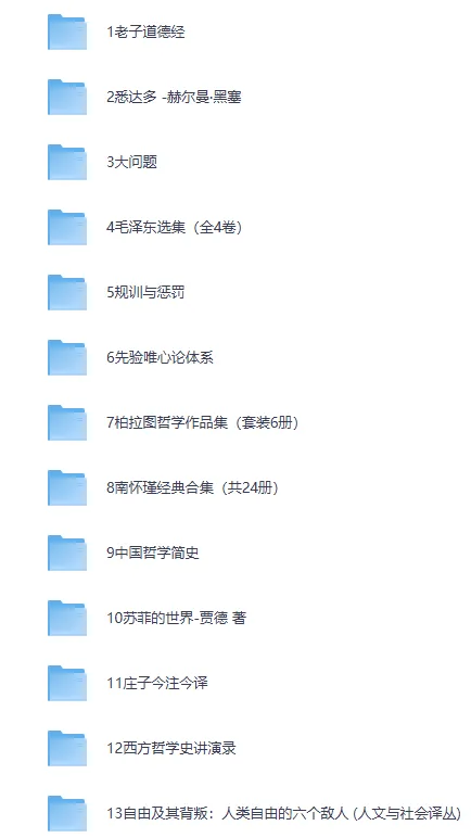 100本哲学经典书单合集（PDF/EPUB/MOBI多格式）