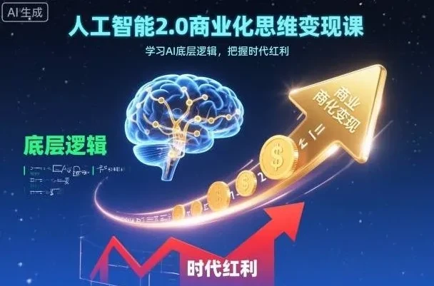 人工智能2.0商业化思维变现课,掌握AI底层逻辑,抢占时代红利