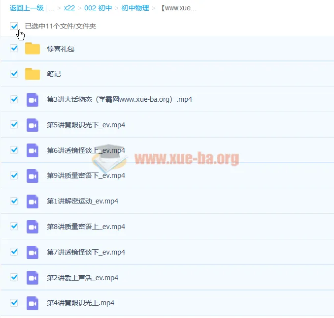 李雪东 2020暑 初二物理暑假精英班 9讲带讲义完结