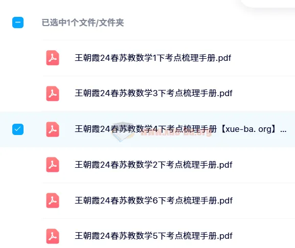 24春王朝霞考点梳理手册:苏教版数学1-6年级下册全收录