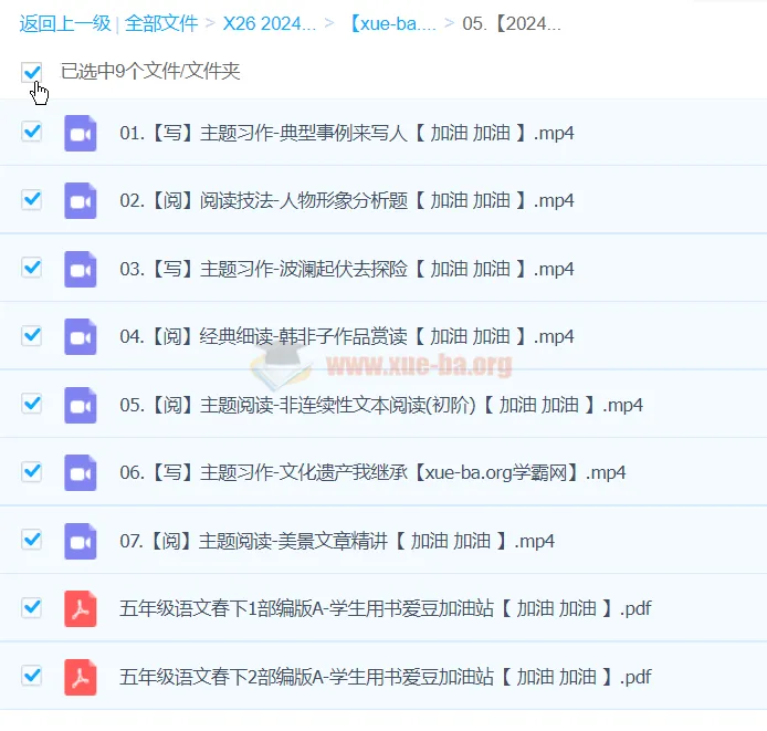 2024春下五年级语文A+班 张琪课程资料合集