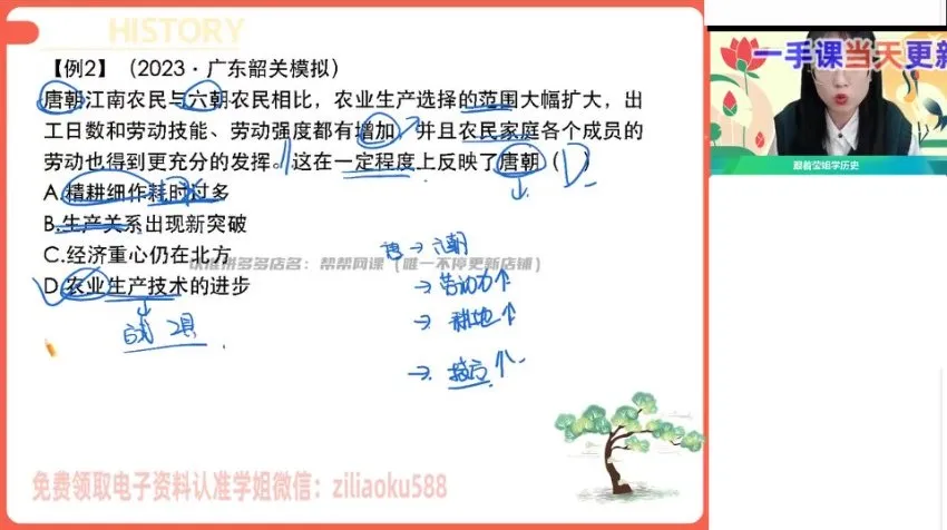 高二历史刘莹莹秋季班:选必修1+2全套精讲视频与讲义