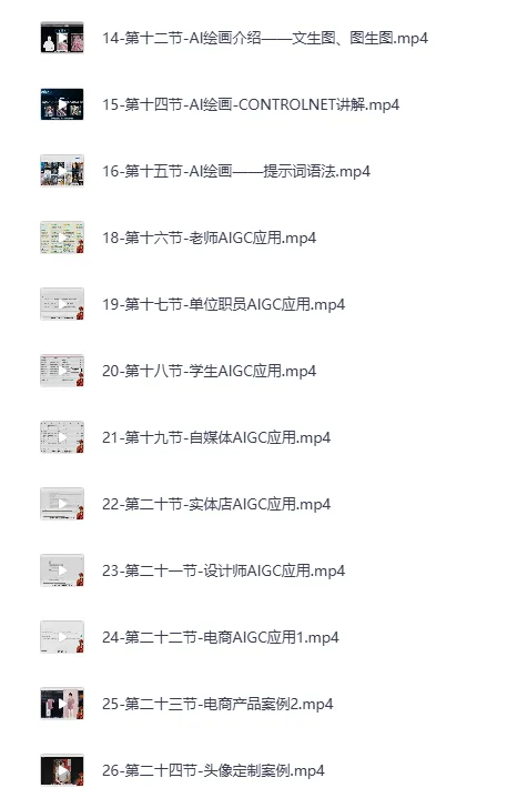 万有影力 AIGC 人工智能全能实操课（视频课程）