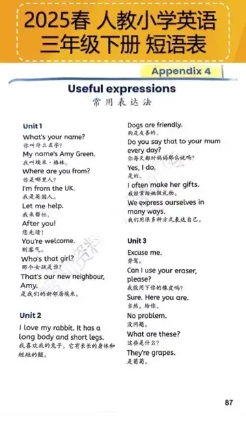 人教版PEP英语课本+听力音频全收录（1-6年级上下册）