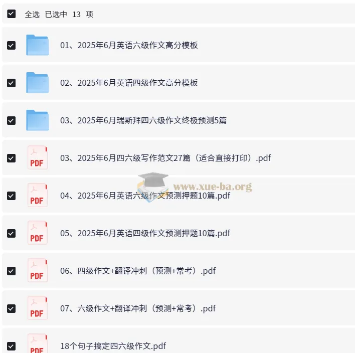 2025大学英语四六级冲刺高分模板与作文预测合集