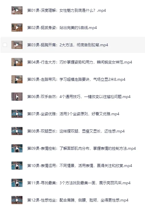 亚洲小姐亲授魅力技巧：从体态到社交，全面提升女性气质（完结）[MP4]
