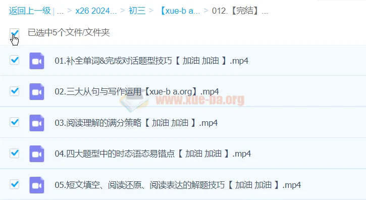 2024中考英语复习冲刺课程完结版