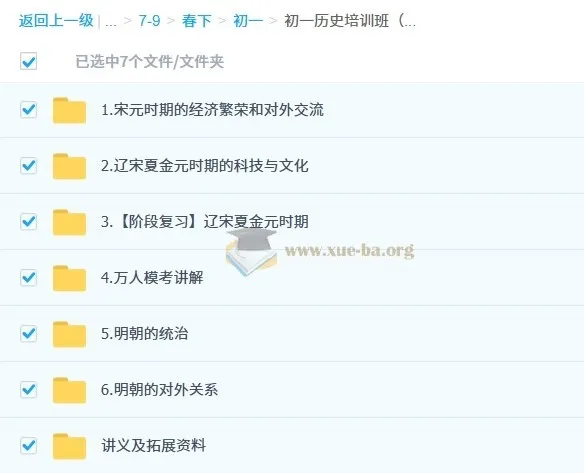 都运欢2027届初一历史培训班(春下·全国版·A+)系统课程
