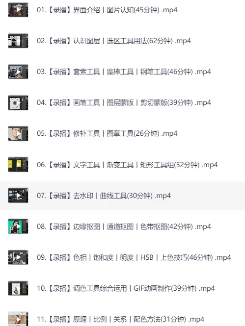 PS零基础设计班系统视频课程(30节录播课)