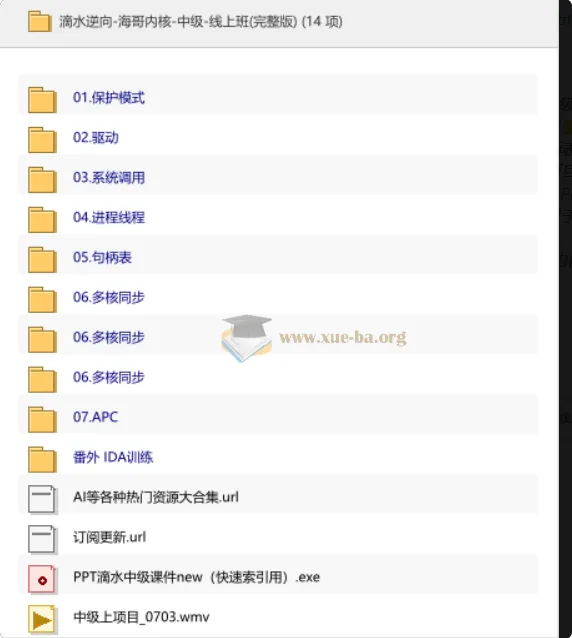 滴水逆向·海哥内核中级线上班(完整版)