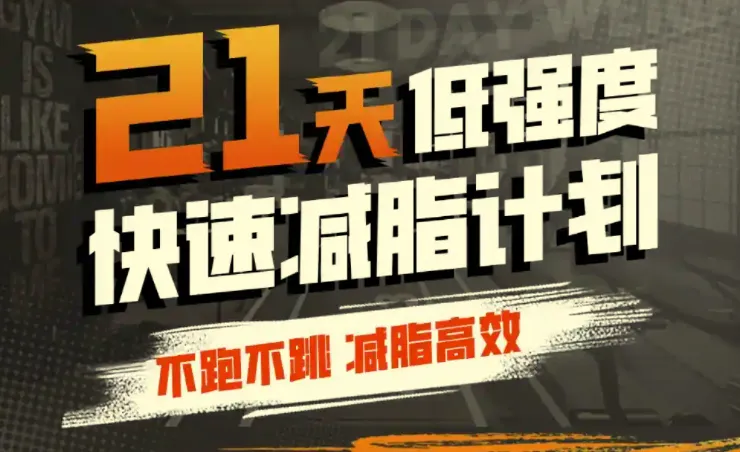 猫叔:21天低强度无跑跳高效减脂,简单实用的居家训练计划