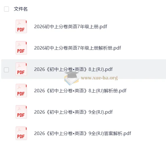 2026上分卷 初中英语上册789(人教)电子版教辅资料