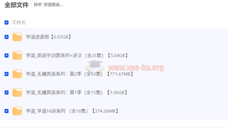 学渣英语逆袭系列:钟平无痛英语系统课程合集