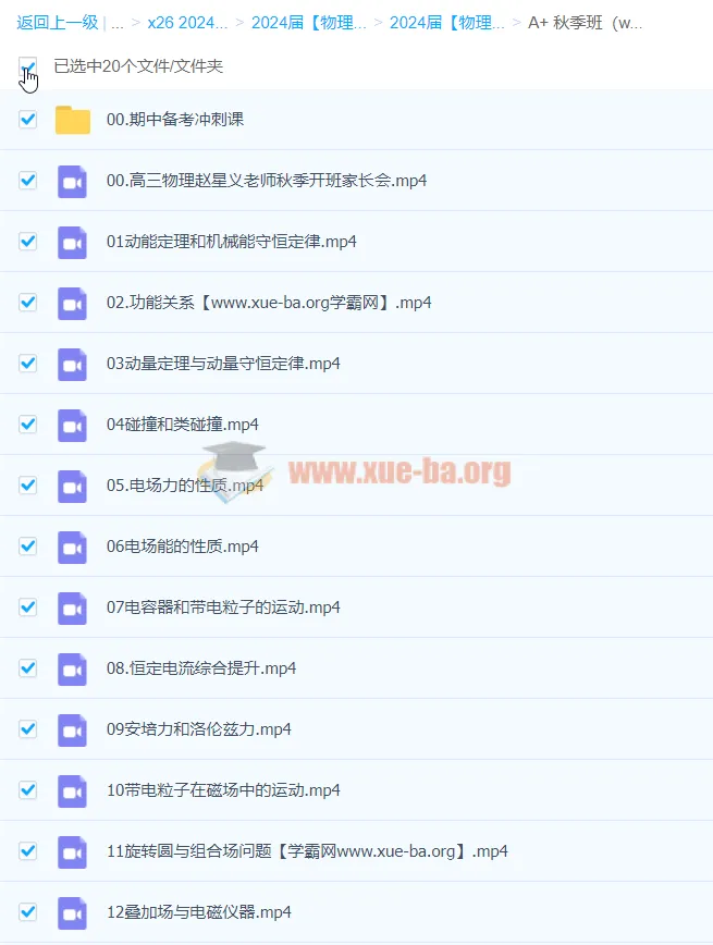 2024高三高考物理 赵星义A+秋季班 全套课程精讲
