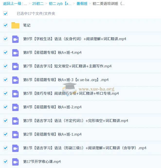 2024-2025学年 初二英语A+班(24年秋上·全国通用版)万雨露 视频课程+课堂笔记