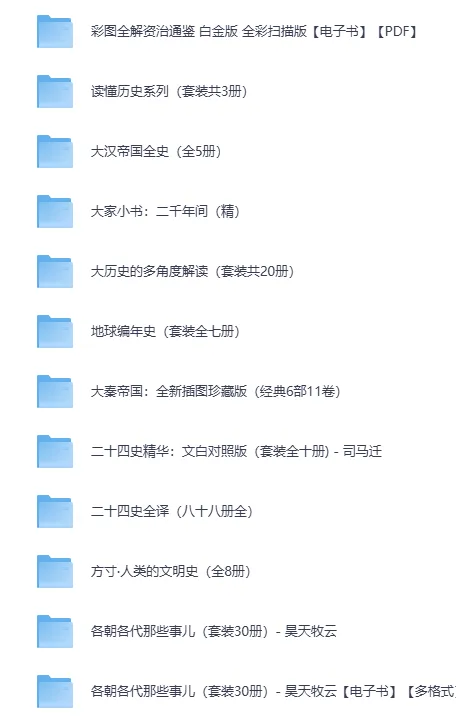 精选历史套装精品书籍合集（EPUB多格式典藏）