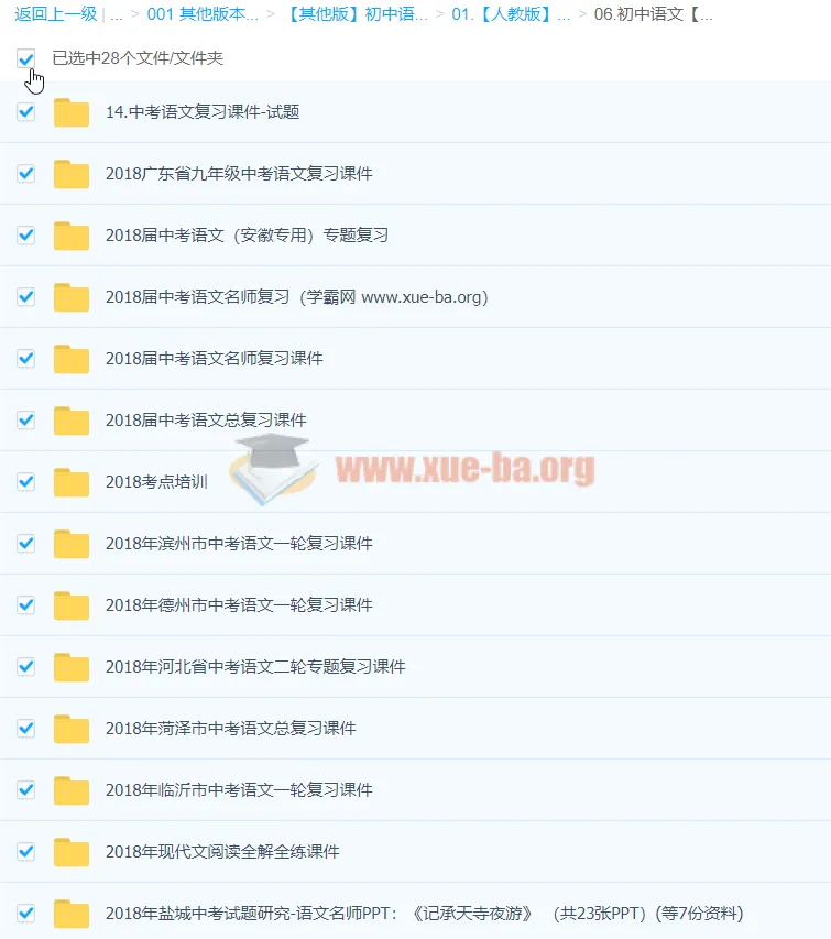 初中语文中考总复习资料大全,人教版通用版专题课件合集