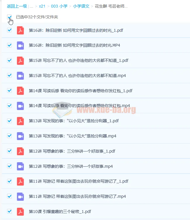毛芸老师小学作文提分班初阶大师班16讲全收录(含配套讲义)