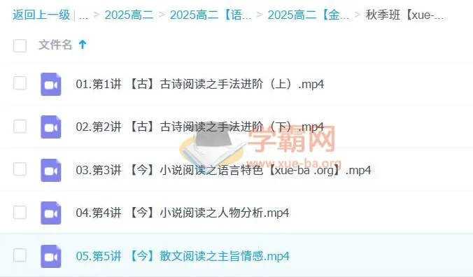 2025高中语文高二金亦珊暑假班秋季班 系统提升课程