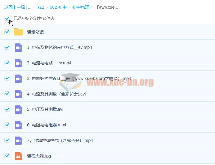 王玉峰2020暑初三物理尖端班7讲完整课程含课堂笔记