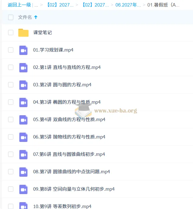 2027高中高二数学 祖少磊 暑假班A+班 视频课程+课堂笔记