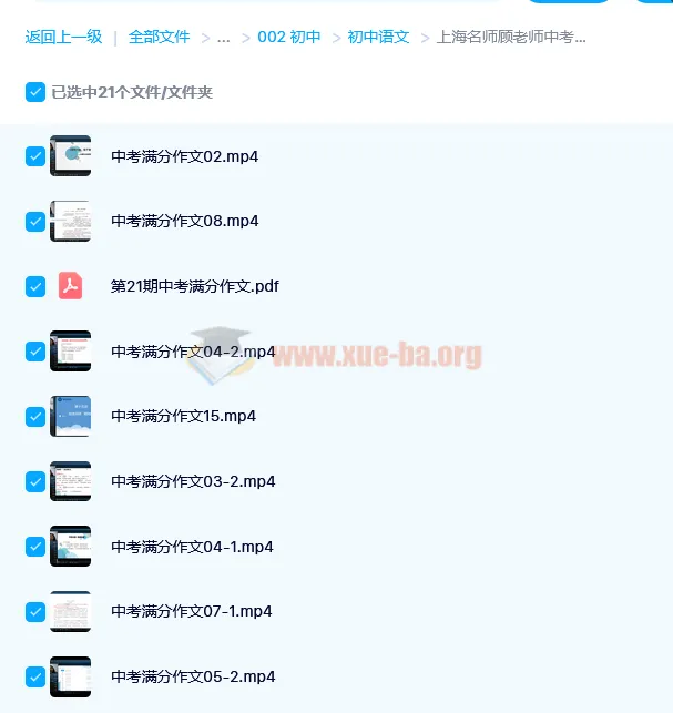 上海名师顾老师中考作文满分特训营视频课程