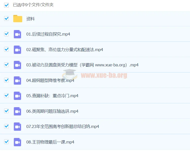 2024高三高考 王羽物理三轮冲刺 直播+录播全程精讲