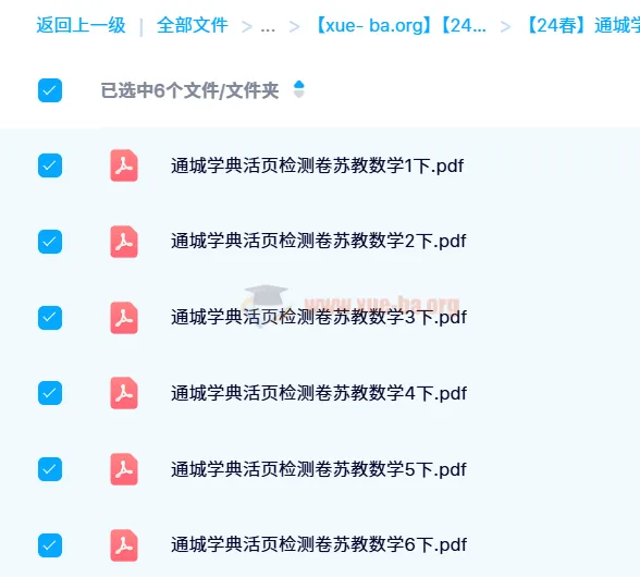 24春通城学典活页检测卷数学1-6年级下册(人教版/苏教版/北师大版)PDF合集