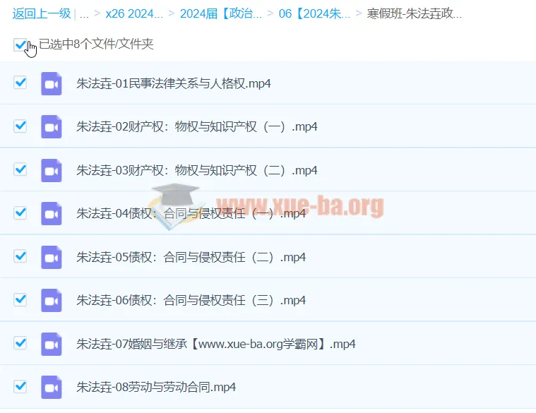 2024高三高考政治 朱法垚寒假班 法律模块专项突破