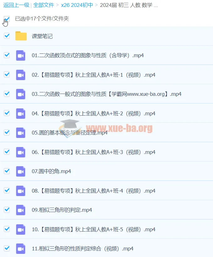 2024届初三数学中考备考(王杭州)A+暑假班 人教同步提升