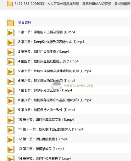 人人可学AI精品实战课 零基础玩转AI短视频 解锁流量副业双增收