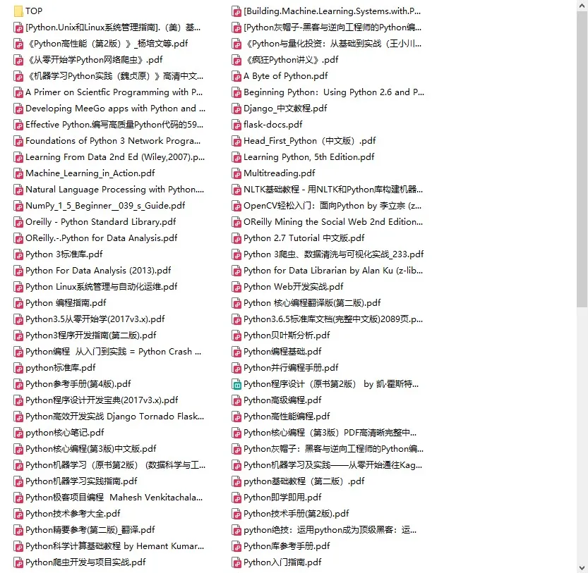 Python编程学习资料PDF版合集(138本)