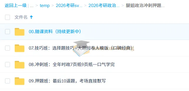 2026考研政治腿姐冲刺押题班全阶段课程合集