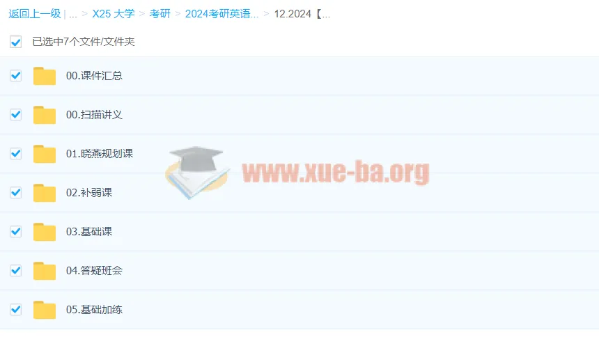 2024考研英语刘晓燕全程班课程合集,含黄皮书真题与词汇音频
