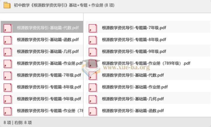 初中数学根源数学资优导引 基础篇+专题篇+作业册 全套PDF