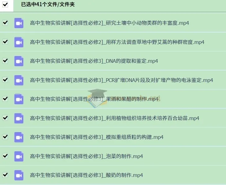 高中生物实验视频教程全套精讲