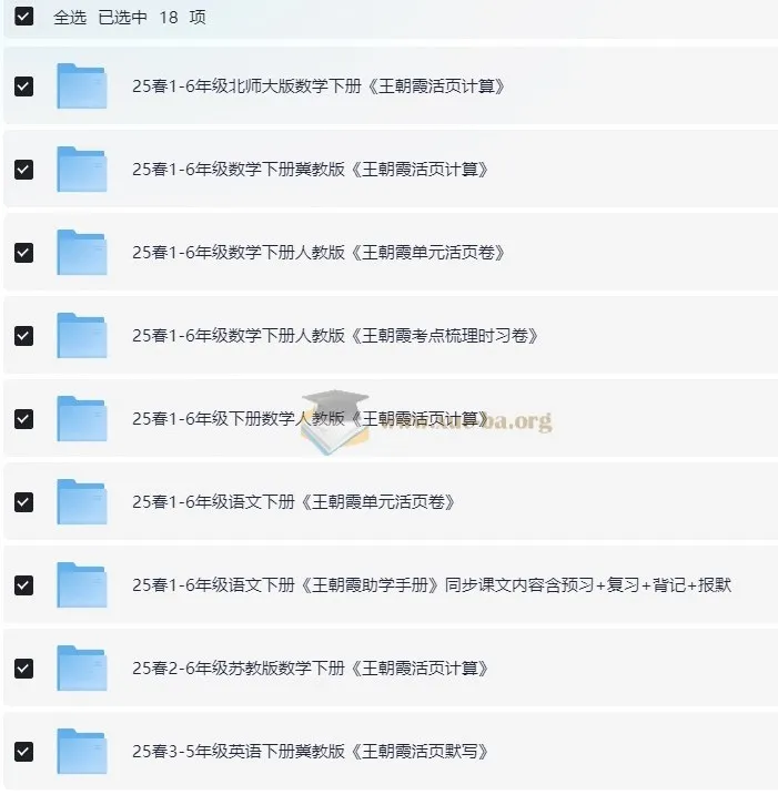 王朝霞小学语数英学习资料包·2025春 全年级下册同步练习合集