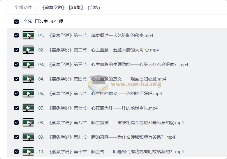 藏象学说35集视频课程全解析:从心肝脾肺肾到六腑三焦的中医基础入门