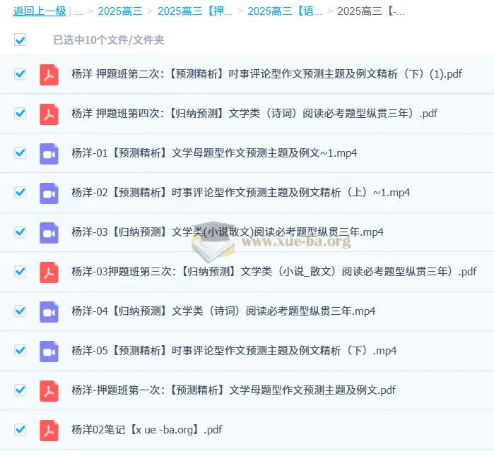 2025高三高考语文杨洋押题班 作文预测与阅读题型归纳精讲