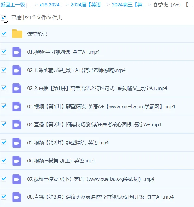 聂宁英语2024高三高考英语A+春季班全阶段精讲