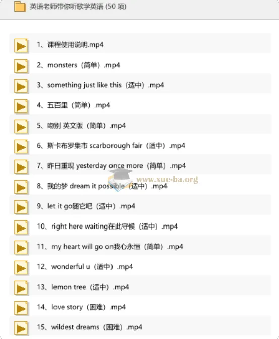 英语老师带你听歌学英语:102首经典金曲精讲视频合集