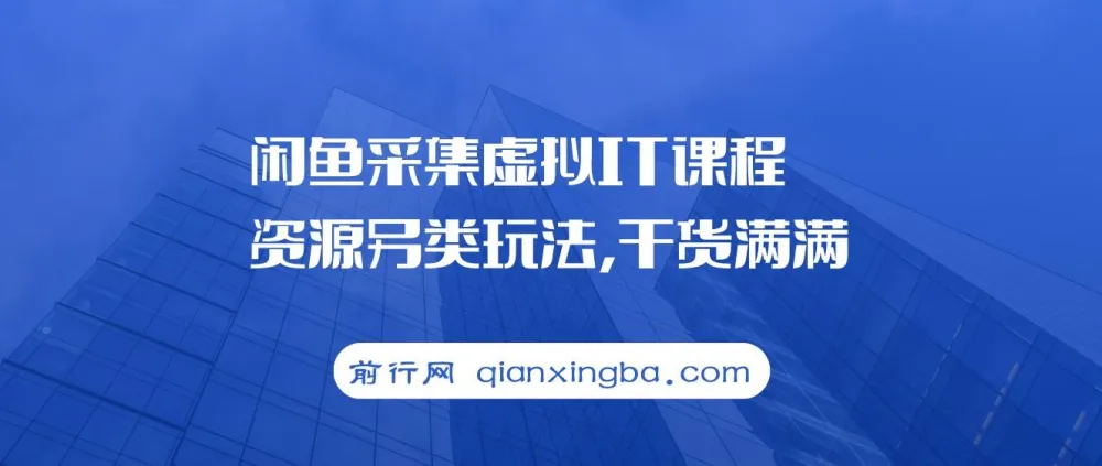 闲鱼虚拟IT课程资源采集变现新思路,实操干货分享