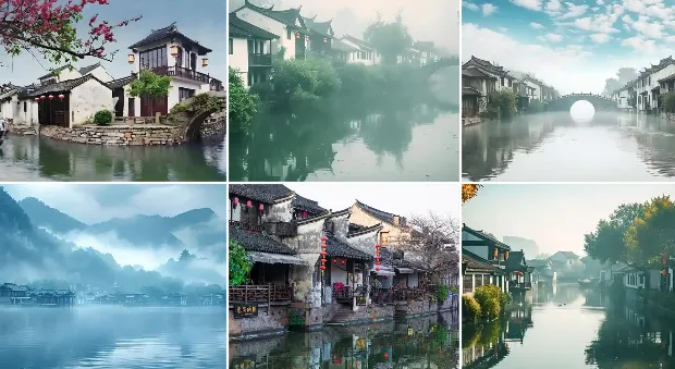 江南水乡唯美风景无水印横版视频素材 300+ 合集